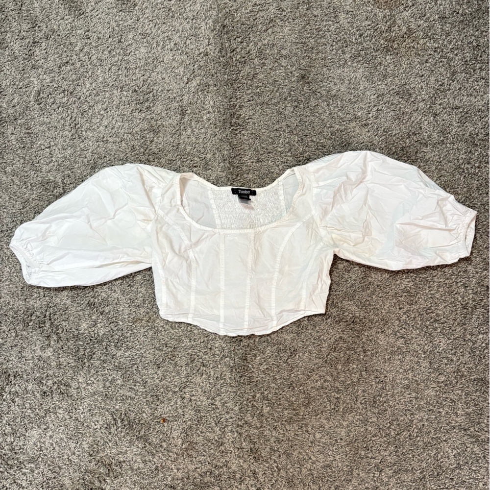 Toska White Smocked Top